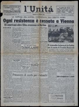 &quot;L&#039;Unità. Organo del Partito comunista italiano&quot; - 1945
