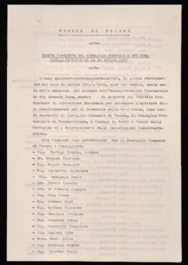 Seduta congiunta del Consiglio comunale e del Consiglio provinciale - 1954