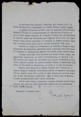 Dichiarazione Ivo Acciaioli - 1944