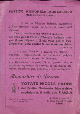 &quot;Votate Nicola Paone&quot; 1956