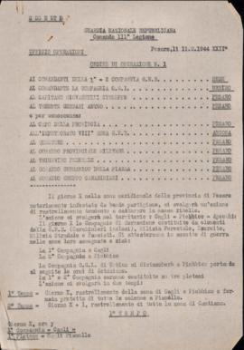 &quot;Ordine di Operazione n. 1&quot; - 1944