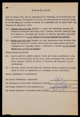 Accordo provinciale tariffe di facchinaggio - 1961
