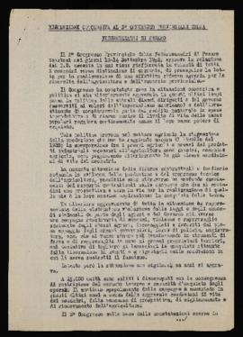 &quot;Risoluzione conclusiva al 3° Congresso provinciale della Federmezzadri di Pesaro&quot; - 1952