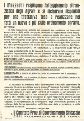 &quot;I mezzadri respingono l&#039;atteggiamento oltranzistico degli agrari&quot; - 1965