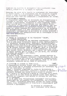 &quot;Proposta del Comitato di solidarietà con i lavoratori della Benelli ai sindacati&quot; - 1989