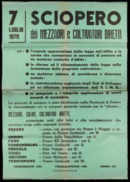 &quot;Sciopero dei mezzadri e coltivatori diretti&quot; - 1970