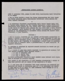 Accordo azienda Von Felten - 1968