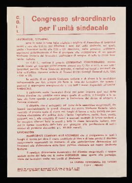 &quot;Congresso straordinario per l&#039;unità sindacale&quot; - [1972]