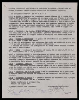 Accordo integrativo operai dipendenti aziende produttrici materiali laterizi - 1967