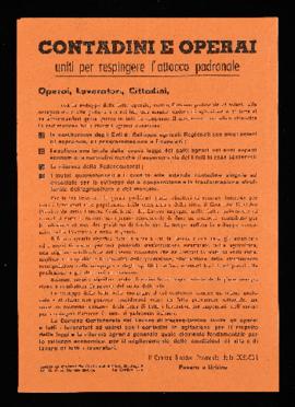 &quot;Contadini e operai uniti per respingere l&#039;attacco padronale&quot; - 1965