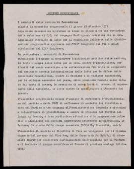 &quot;Mozione congressuale&quot; - 1971