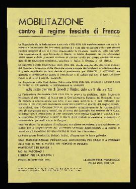 &quot;Mobilitazione contro il regime fascista di Franco&quot; - 1975