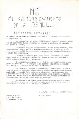 &quot;No al ridimensionamento della Benelli&quot; - 1983