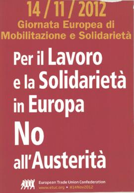 “Per il lavoro e la solidarietà in Europa” - 2012