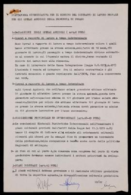 Piattaforma rivendicativa per gli operai agricoli - 1975