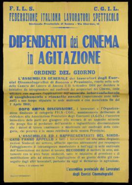 &quot;Dipendenti del cinema in agitazione&quot; - 1969