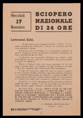 &quot;Sciopero nazionale di 24 ore&quot; - 1967