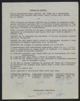 Accordo per la liquidazione del fondo per l&#039;integrazione guadagni operai edili - 1964