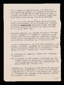 Comunicato sulla creazione della Facoltà di Medicina a Pesaro - 1969