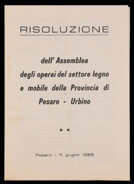 Risoluzione operai del settore legno e mobile - 1966