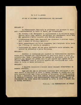 &quot;48 ore di scioperi e manifestazioni dei mezzadri&quot; - [196- ]