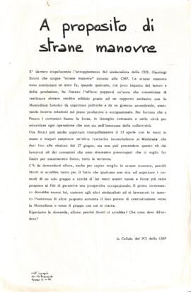 &quot;A proposito di strane manovre&quot; - 1984