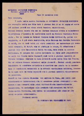 “Movimento giovanile comunista circolo Giannetto Dini Fano” - 1944
