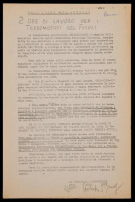 &quot;2 ore di lavoro per i terremotati del Friuli&quot;-  [1976]