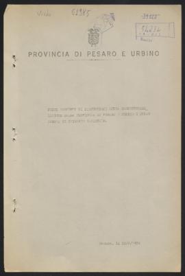 Nota sulla comprensorializzazione della Provincia di Pesaro e Urbino - 1974