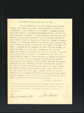 Lettera di Bruno Fazi per il Comitato di sezione della Sezione di Fano del Partito comunista ital...