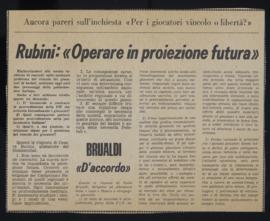 &quot;Rubini: operare in proiezione futura&quot;