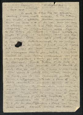 Lettera di Bruno Venturini del 5 luglio 1944