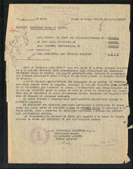 Lettera del Comando generale della Guardia nazionale repubblicana