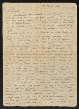 Lettera di Bruno Venturini del 29 agosto 1944