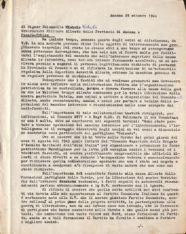 [Lettera di Egisto Cappellini al comandante Nichols]