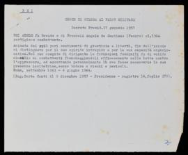 Croce di guerra al valor militare ad Adele Bei - 1957