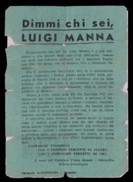 &quot;Dimmi chi sei, Luigi Manna&quot; - [196-?]