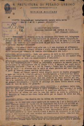 Relazione bombardamento navale - 1944