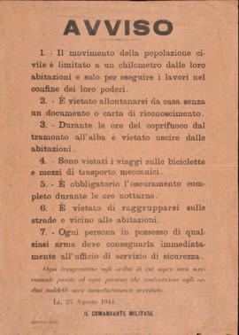 &quot;Avviso&quot; - 1944
