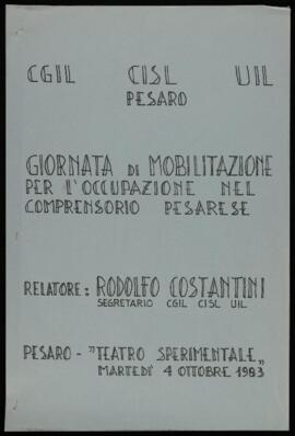 "Giornata di mobilitazione per l'occupazione nel comprensorio pesarese"