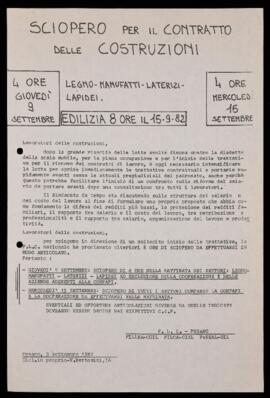 "Sciopero per il contratto delle costruzioni" - 1982