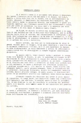 "Comunicato stampa" - 1983