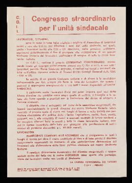 "Congresso straordinario per l'unità sindacale" - [1972]