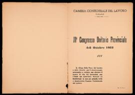 "III Congresso unitario provinciale" 1952