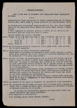 "Verbale d'accordo" - 1947