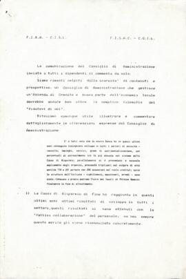 Commento alle affermazioni del Consiglio di Amministrazione