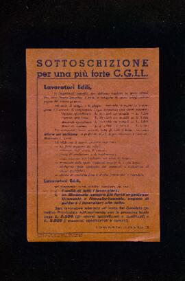 "Sottoscrizione per una più forte Cgil" - 1963