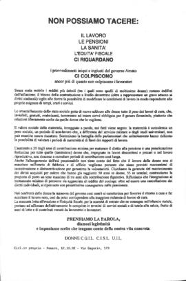 "Non possiamo tacere"