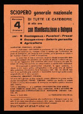 &quot;Sciopero generale nazionale di tutte le categorie&quot; - 1974