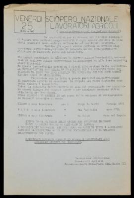 &quot;Sciopero nazionale lavoratori agricoli&quot; - [1976]